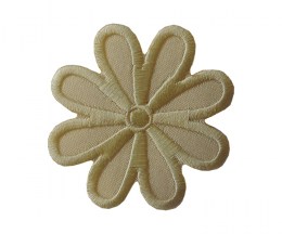 Embroidered Motif Flower beige large